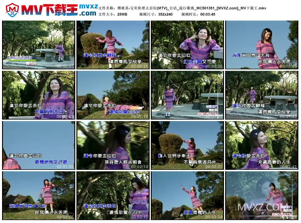 傅秋英-宝贝你要去奈位(MTV)_台语_流行歌曲_MC501351